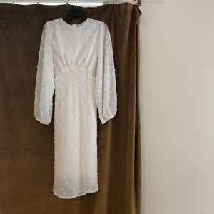 White Flowy 70s Dress